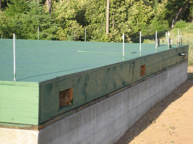 the 20x30 floor platform framed and decked over its concrete stem wall foundation